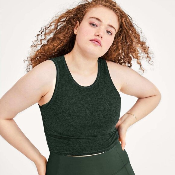 Girlfriend Collective Moss ReSet Super Crop - Picture 1 of 4